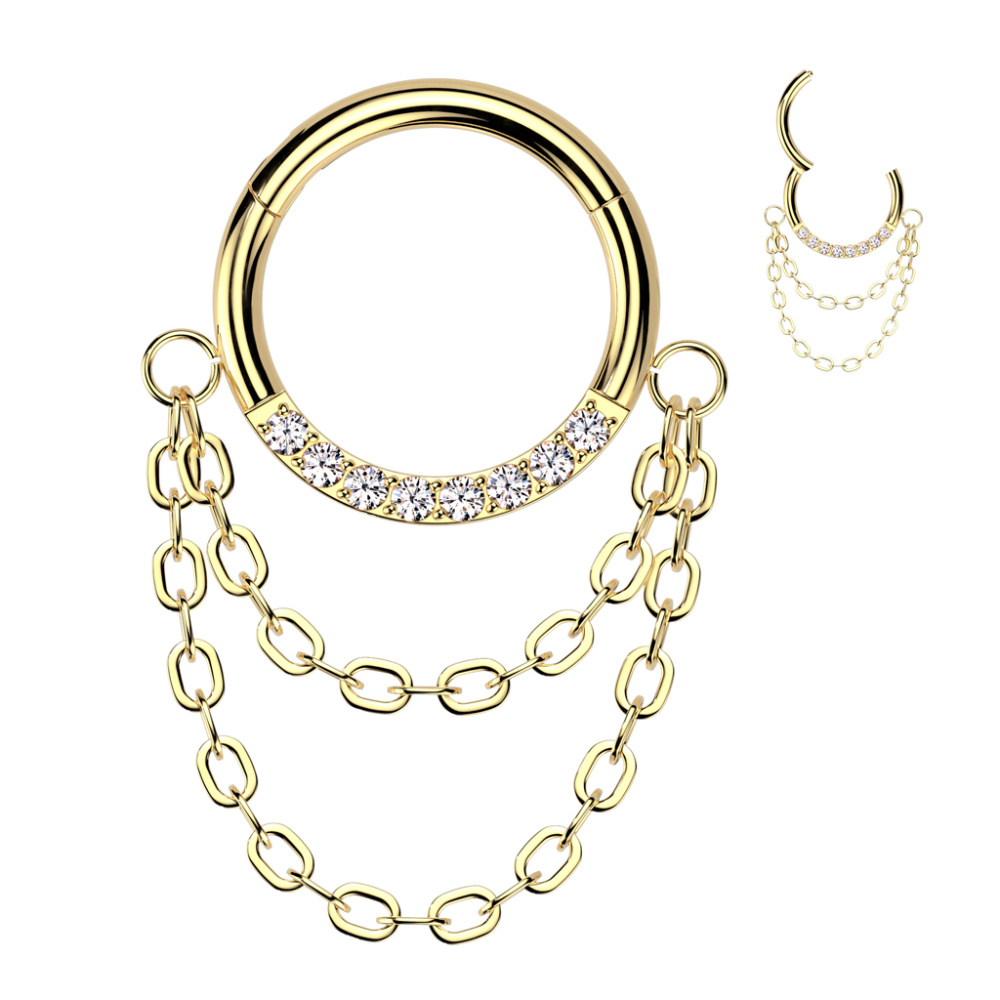 Diana Chains Hinged Ring Gold Clear @SHORT_DESCRIPTION@